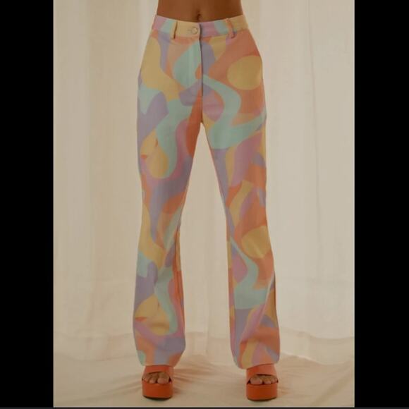 Peppermayo jeans size 2 NWT Keep Your Heart pastel pattern colorful high waist - Picture 3 of 11